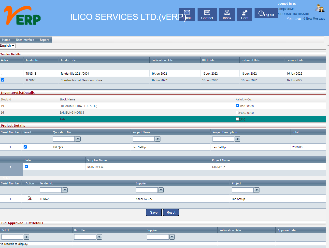 Competative Statement in eTender System