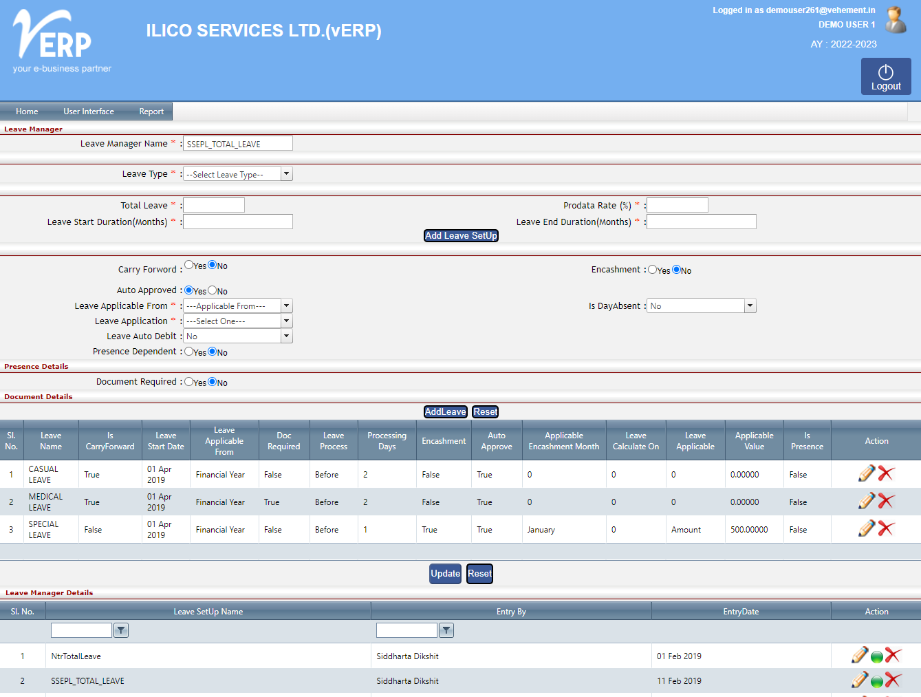 Leave Manager in Payroll Software