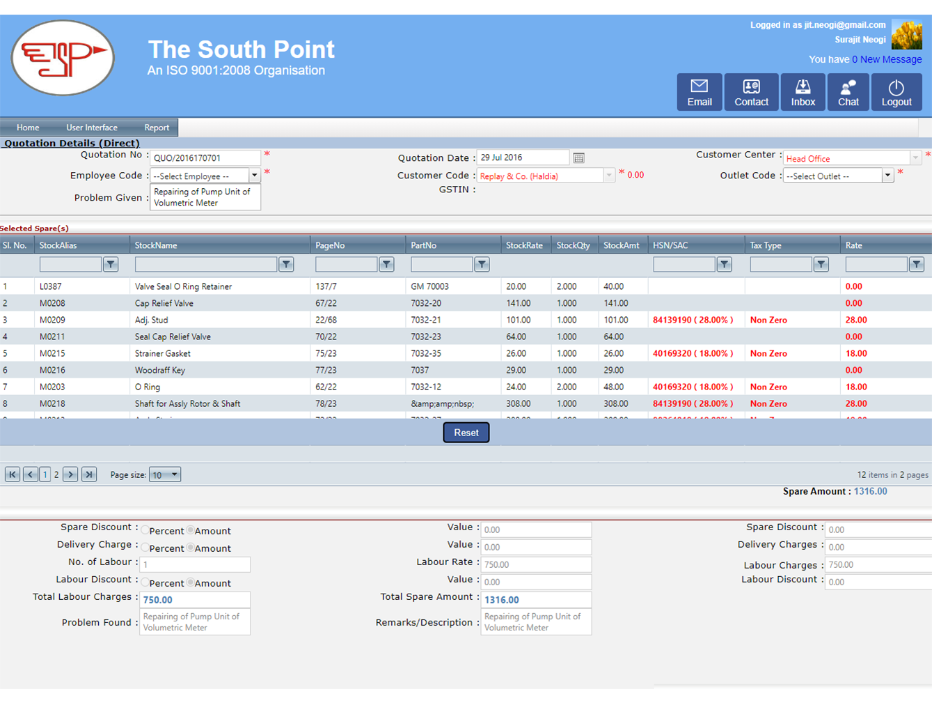 Quotation in After sales Support